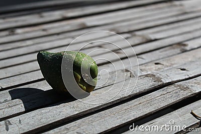 Avocado in A wooden plank Stock Photo