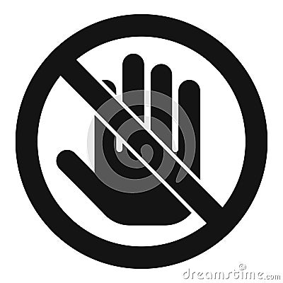 Avoid contact sign icon simple vector. Handle touch Vector Illustration