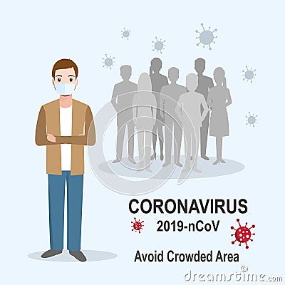 Avoid Crowded area illustration Vector Illustration