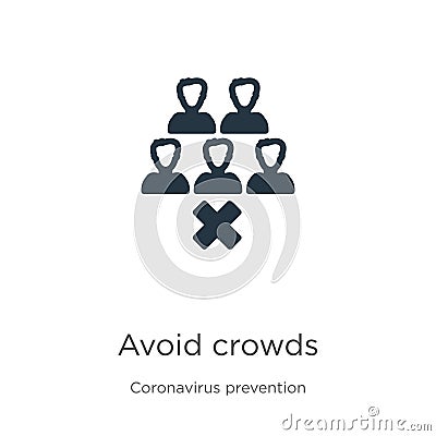 Avoid crowds icon vector. Trendy flat avoid crowds icon from Coronavirus Prevention collection isolated on white background. Vector Illustration