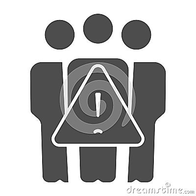 Avoid crowds solid icon, Coronavirus prevention concept, Keep social distance sign on white background, Gatherings ban Vector Illustration
