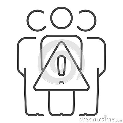 Avoid crowds thin line icon, Coronavirus prevention concept, Keep social distance sign on white background, Gatherings Vector Illustration