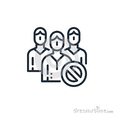 avoid crowds vector icon isolated on white background. Outline, thin line avoid crowds icon for website design and mobile, app Vector Illustration