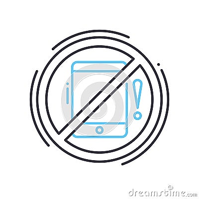 avoid distractions line icon, outline symbol, vector illustration, concept sign Vector Illustration