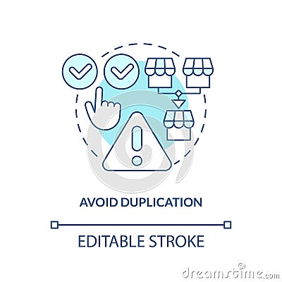 Avoid duplication turquoise concept icon Cartoon Illustration