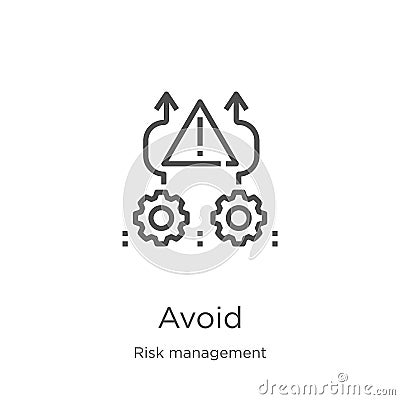 avoid icon vector from risk management collection. Thin line avoid outline icon vector illustration. Outline, thin line avoid icon Vector Illustration