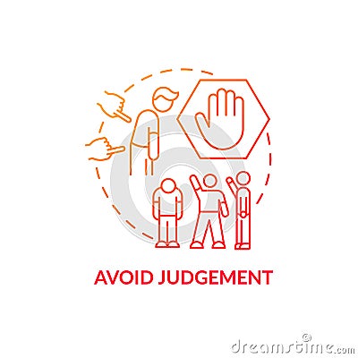 Avoid judgment concept icon Vector Illustration