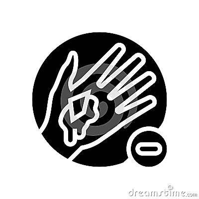avoid removing embedded objects from wound glyph icon vector illustration Vector Illustration