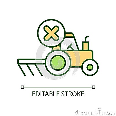 Avoid tillage RGB color icon Cartoon Illustration