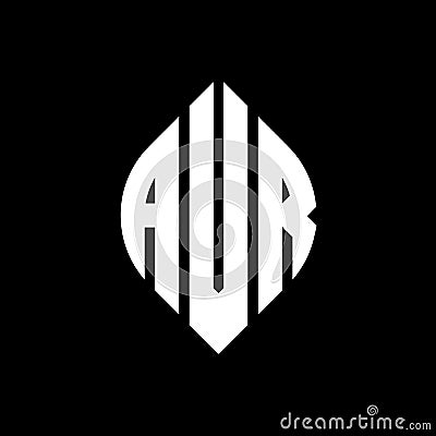 AVR circle letter logo design with circle and ellipse shape. AVR ellipse letters with typographic style. The three initials form a Vector Illustration
