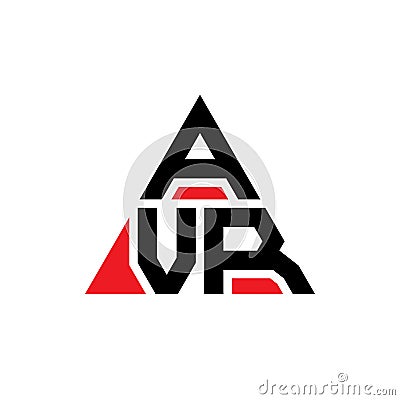 AVR triangle letter logo design with triangle shape. AVR triangle logo design monogram. AVR triangle vector logo template with red Vector Illustration