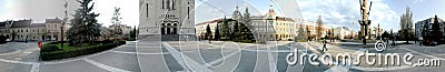 Avram Iancu Square, 360 degrees panorama Editorial Stock Photo