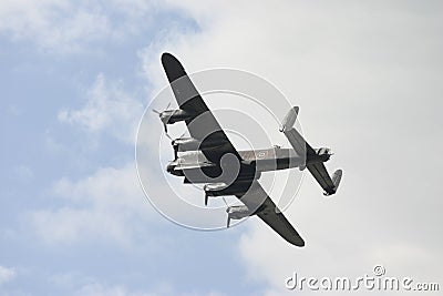 Avro Lancaster bomber in flight Editorial Stock Photo