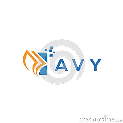 AVY credit repair accounting logo design on white background. AVY creative initials Growth graph letter logo concept. AVY business Vector Illustration