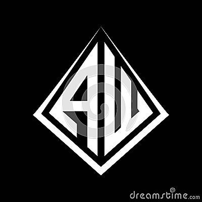 AW logo letters monogram with prisma shape design template Vector Illustration