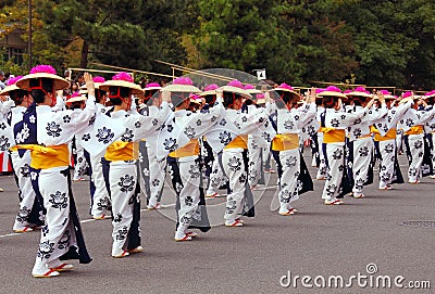 Awa-odori dance Kyoto Editorial Stock Photo