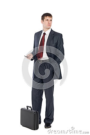 Awaiting a handsome young businessman Stock Photo