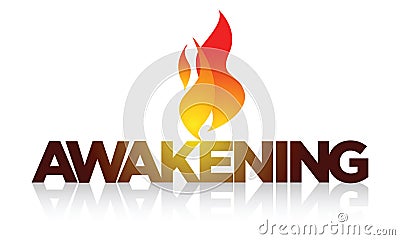 AWAKENING and Holy Spirit flame Vector Illustration