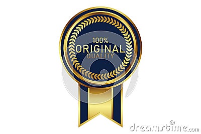 Award badge in gold color Stock Photo
