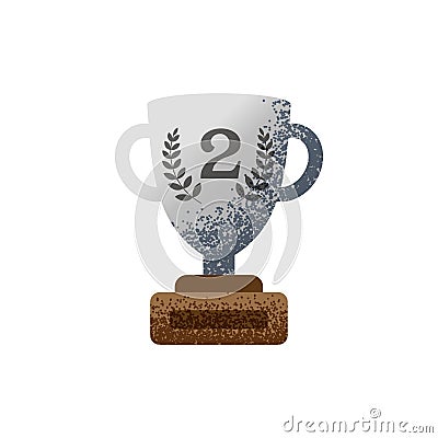 Award champion trophy silver medal number second icon isolated vector illustration Vector Illustration