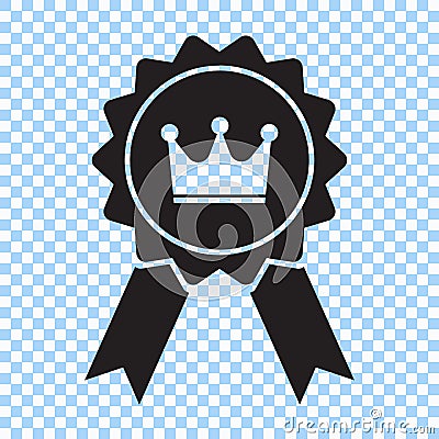 Award with crown and ribbon icon. Best choice symbol. Vector illustration. Vector Illustration