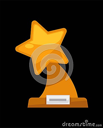 Award golden or silver star icon. Vector Illustration