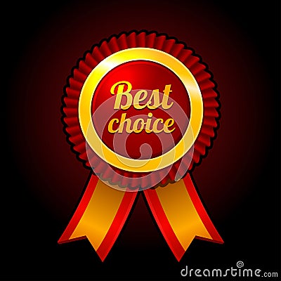 Award label Best choice with ribbons Vector Vector Illustration