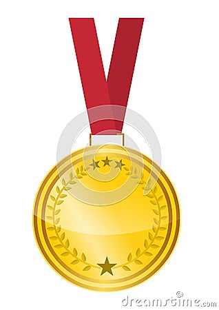 Gold medal vector stock image.Award medal vector isolated on white background Vector Illustration