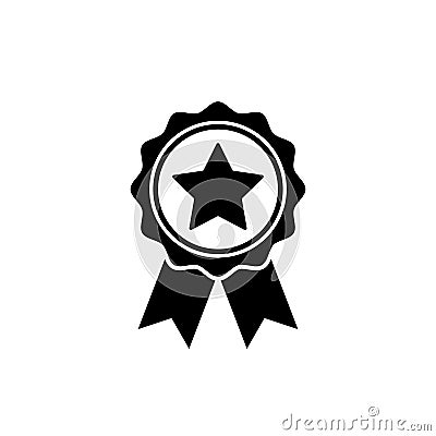 Award medal icon in flat style. Rosette symbol Vector Illustration