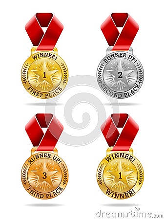 Award Medals Vector Illustration
