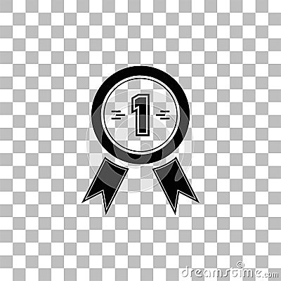 Award medals icon flat Vector Illustration