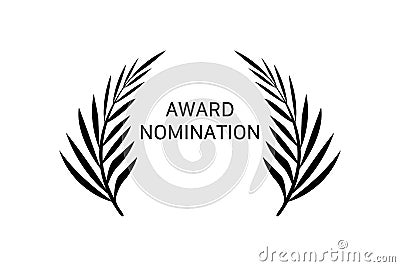 Award nomination logo design template. Black branches on a white background. Award sign with leaves. Vector illustration isolated Vector Illustration