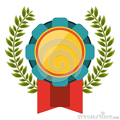 Award ribbon emblem symbol Vector Illustration