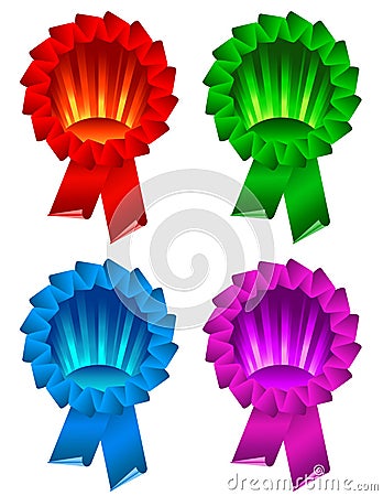 Award ribbon rosette Vector Illustration