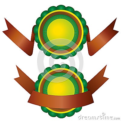 Award ribbon rosettes nature Vector Illustration