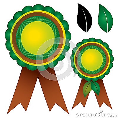 Award ribbon rosettes nature Vector Illustration