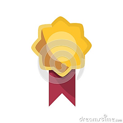 Award rosette certificate success online education isolated icon shadow Vector Illustration