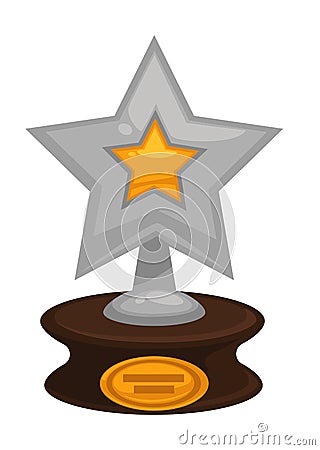 Award star prize golden vector flat icon for cinema or music Vector Illustration