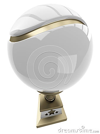 Award tennis ball trophy cup Stock Photo