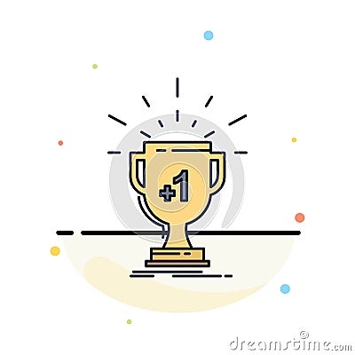 award, trophy, win, prize, first Flat Color Icon Vector Vector Illustration