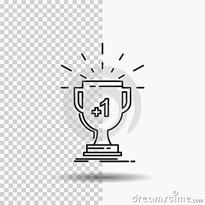 award, trophy, win, prize, first Line Icon on Transparent Background. Black Icon Vector Illustration Vector Illustration