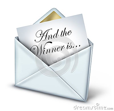 Award Winner Envelope Stock Photo