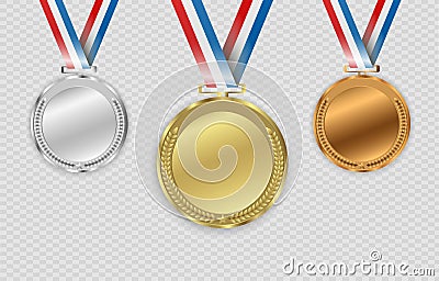 Award winner, prize medal and banner for text. Award medals in shine. Cartoon Illustration