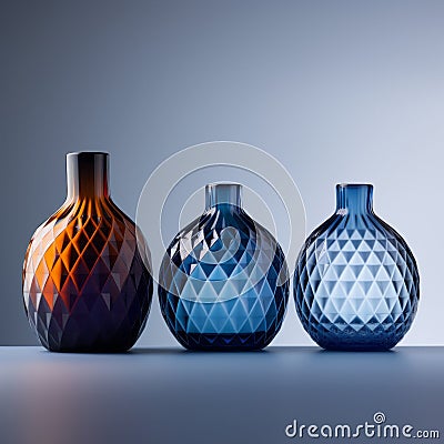 Award-winning Minimalism: Three Vases Inspired By Bjarke Ingels Stock Photo