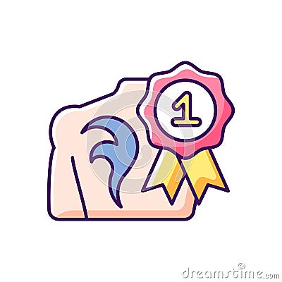 Award winning tattoo RGB color icon Vector Illustration