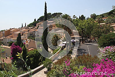 Award winning village Bormes-les-Mimosas in France Stock Photo