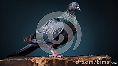 Award Winning Wildlife Photography: Ultra Wide Shot Of A Pigeon Stock Photo