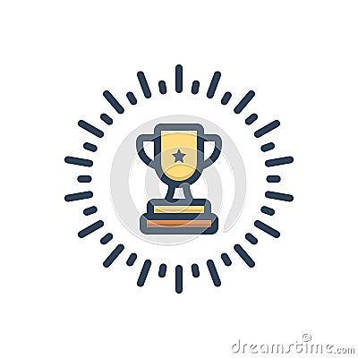 Color illustration icon for Awarded, bestow and confer Vector Illustration