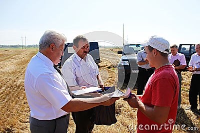 Awarding the best agricultural workers in the Gomel region of Belarus. Editorial Stock Photo