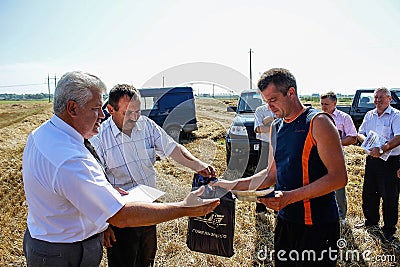 Awarding the best agricultural workers in the Gomel region of Belarus. Editorial Stock Photo